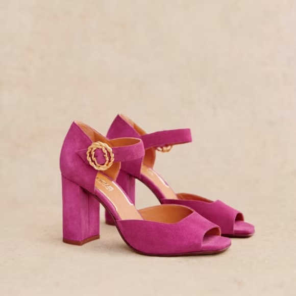 Sezane Pink Block Heel Shoes - Picture 2 of 6